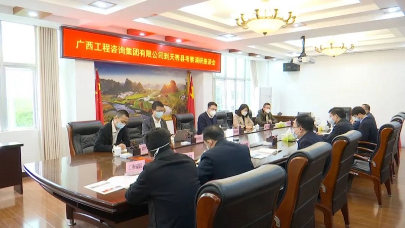 广西工程征询集团到天等县汇报工作